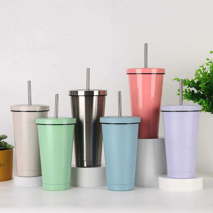 Women's stainless steel drinking cup with straw Bowlift
