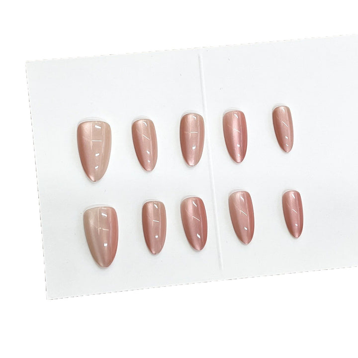 Glossy Almond-Shaped Press-On Nail Set Bowlift 1787225130