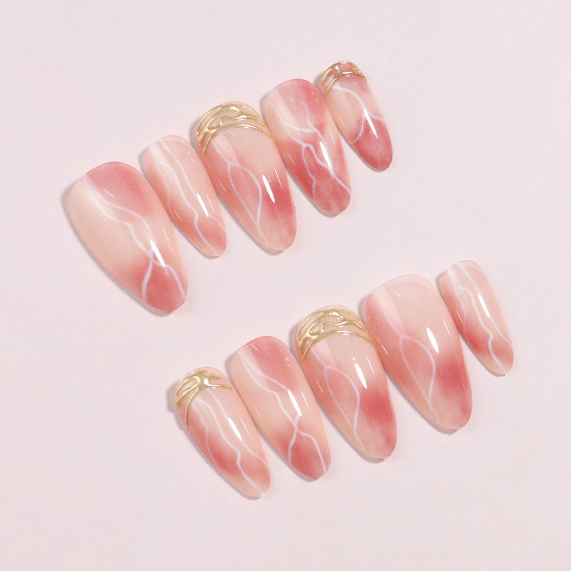 Premium Marble Effect Press-On Nail Set Bowlift