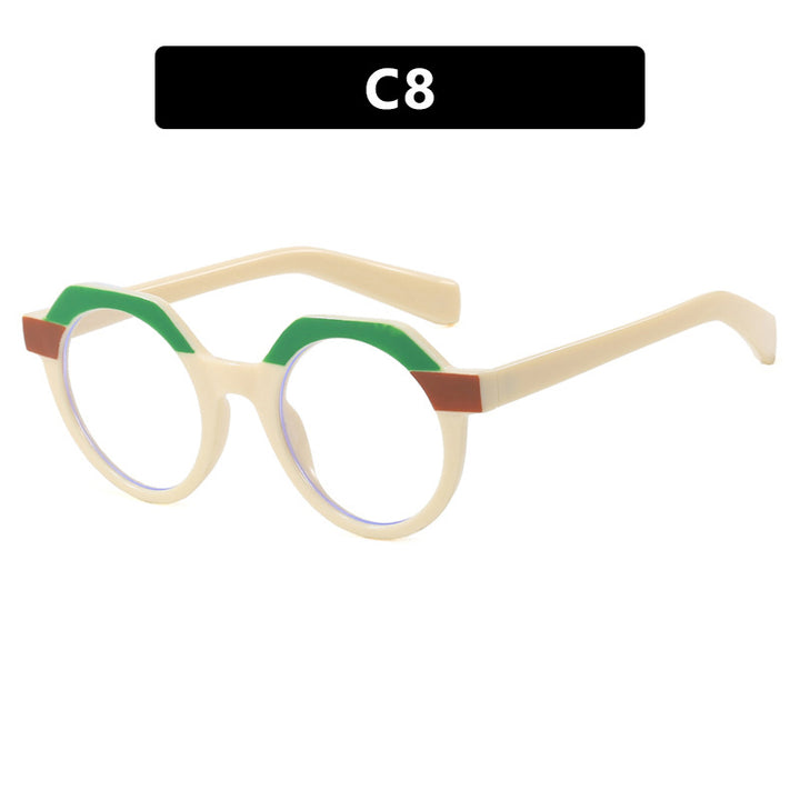 Ladies extravagant round sunglasses with colored accented frame Bowlift