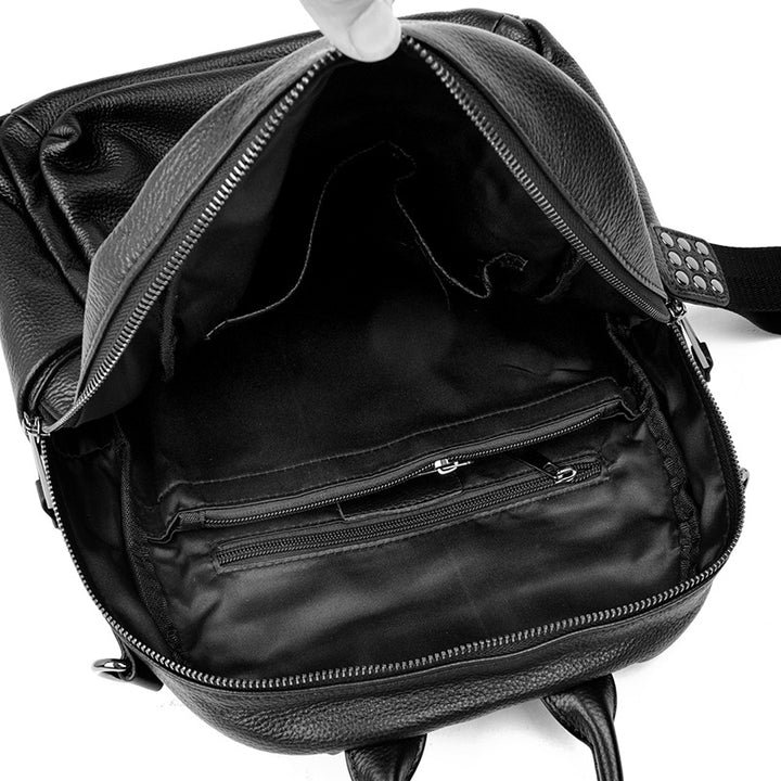 Versatile Multi-Functional Leather Backpack Bowlift