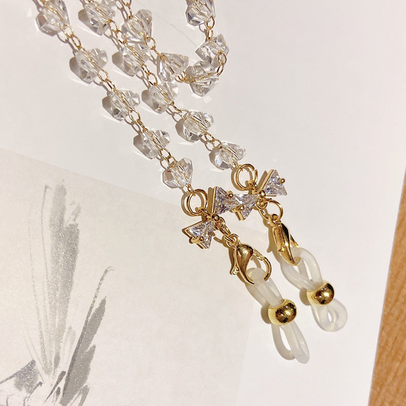 Jewelry necklace with sparkling crystals and elegant pendants Bowlift