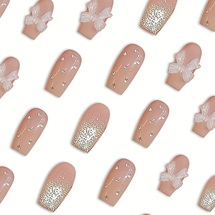 Chic Decorative 3D Press-On Nail Set Bowlift