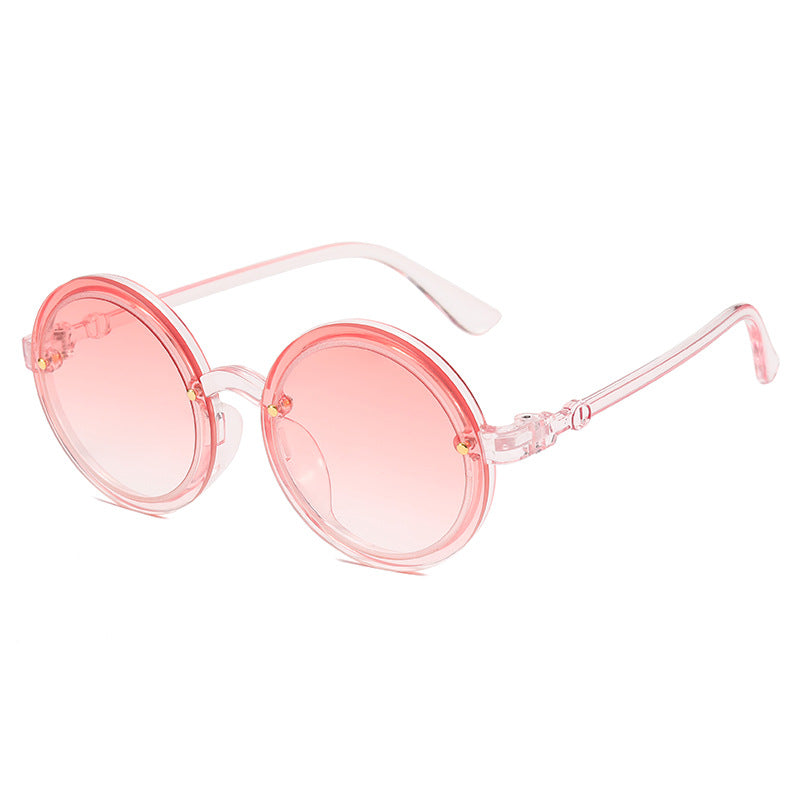 Women Round Sunglasses with Transparent Frame Bowlift