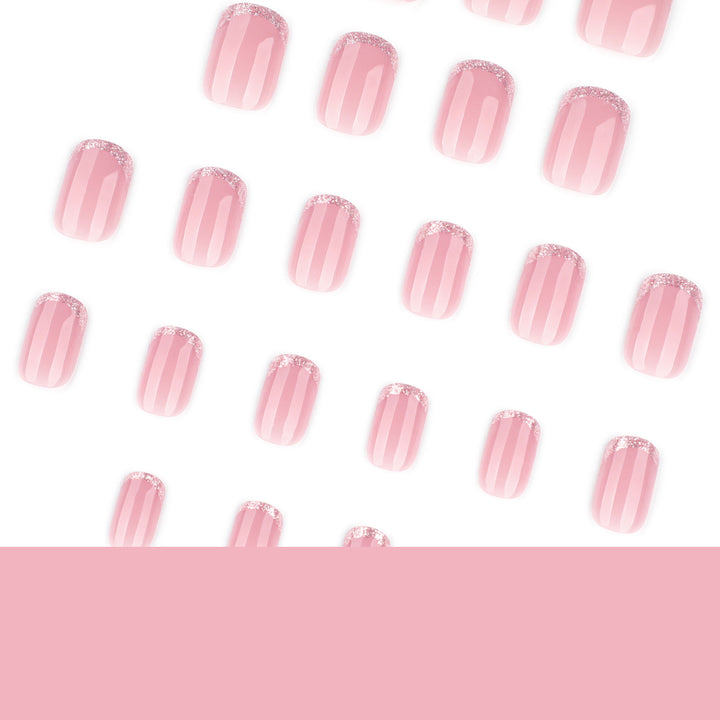 Glamorous nail extensions with glitter finish Bowlift