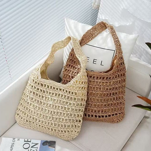 Macrame Shoulder Bag with Soft and Breathable Fabric Bowlift