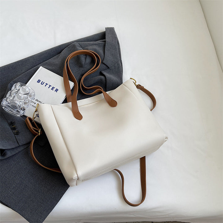 Spacious Soft Leather Tote Bag Bowlift