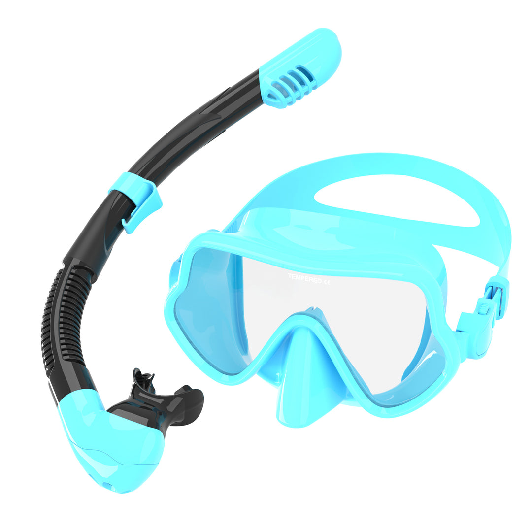 Ergonomic diving mask with flexible breathing tube Bowlift