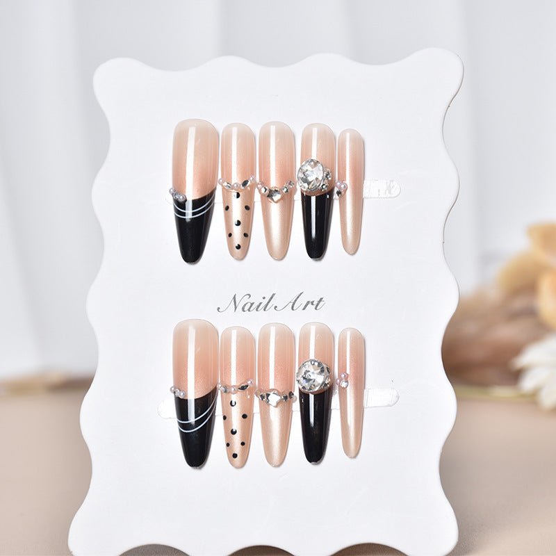 Luxury Stiletto Press-On Nail Extensions with Rhinestone Accents Bowlift