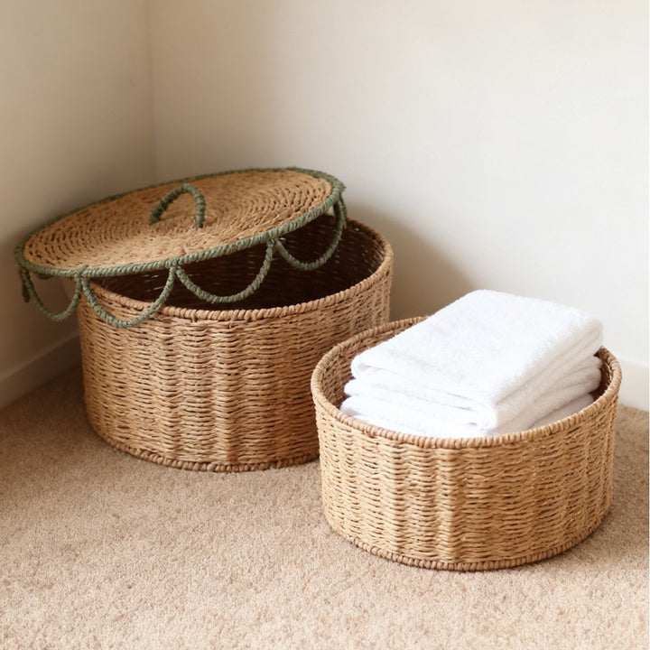 Handcrafted Vintage-Style Storage Basket Bowlift
