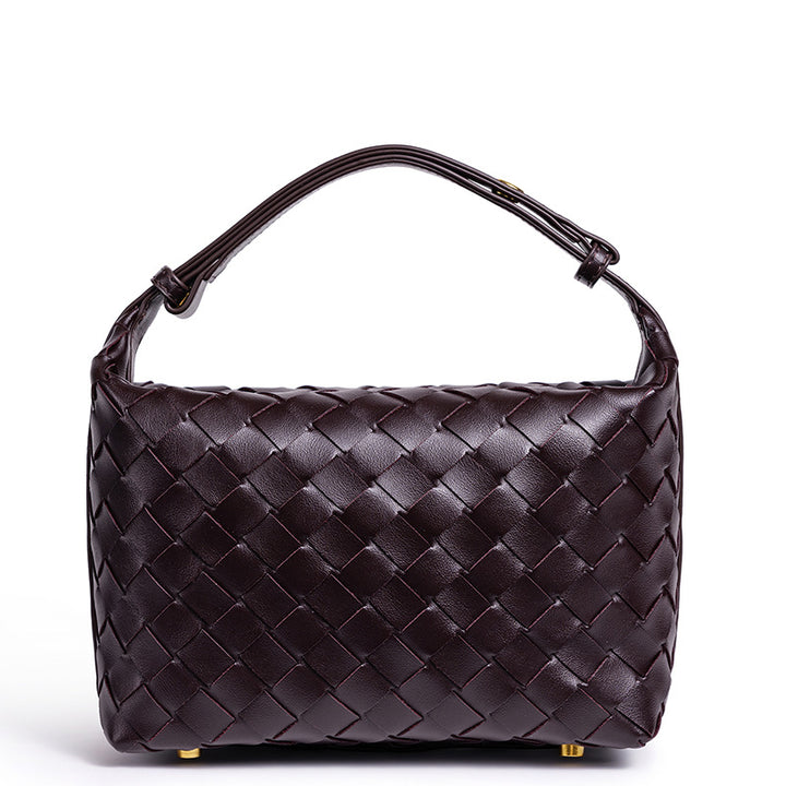 Woven Leather Handbag Bowlift