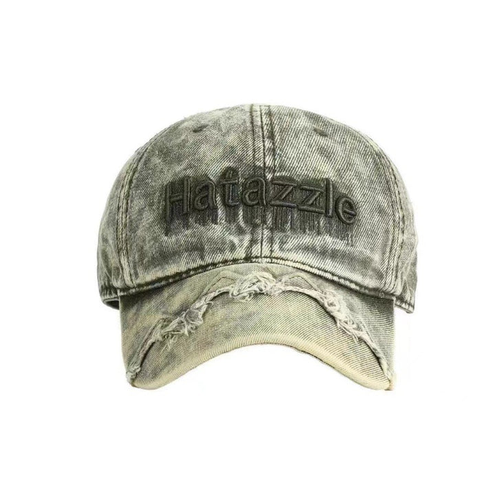 Men's Distressed Denim Baseball Cap Bowlift 1784270737