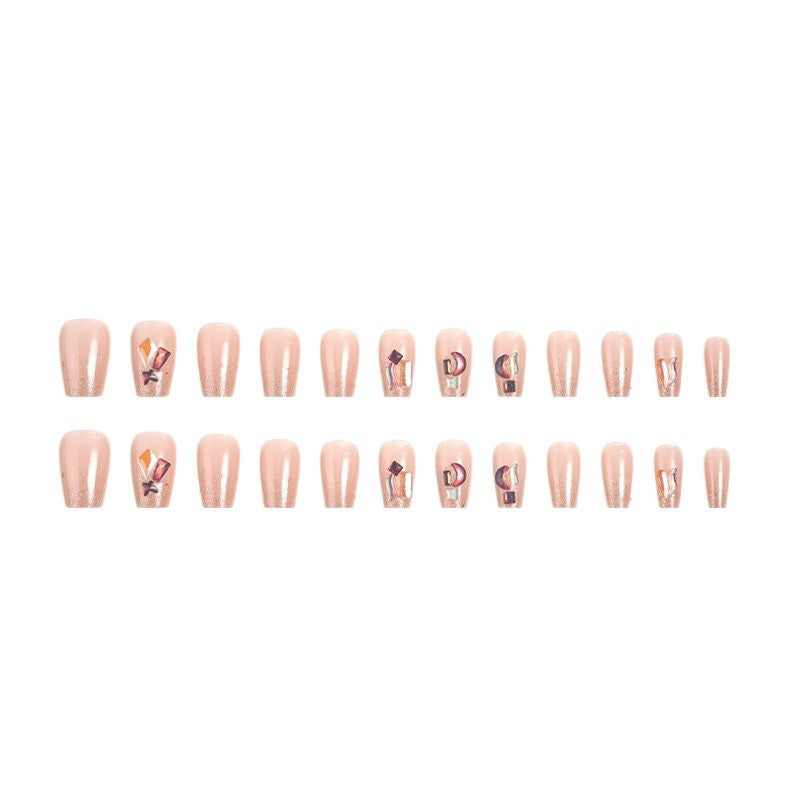 High-quality artificial nail set with glitter and holographic accents Bowlift