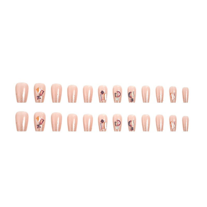 High-quality artificial nail set with glitter and holographic accents Bowlift