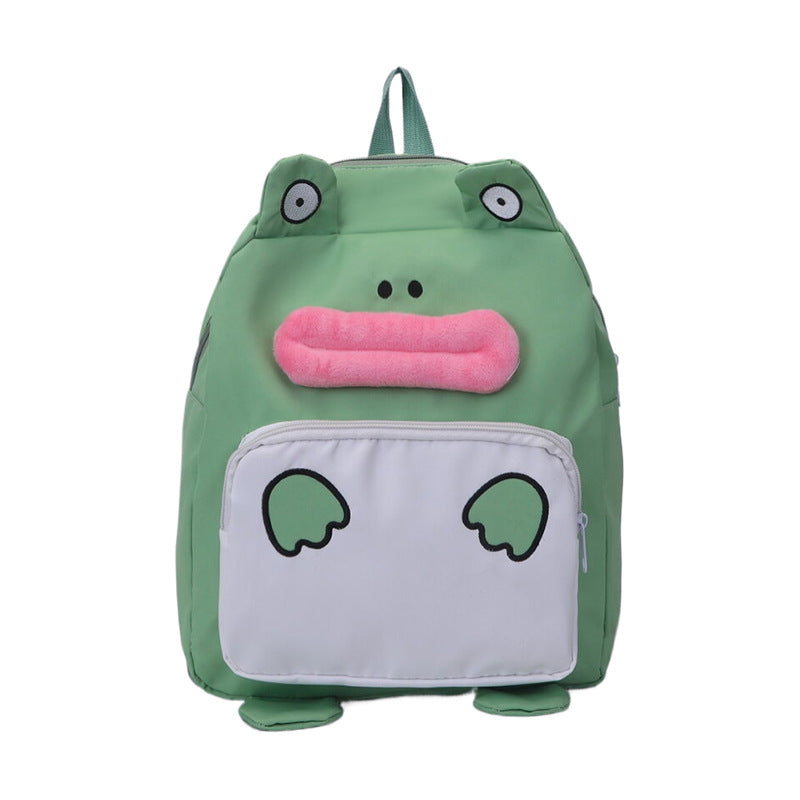 Kids Plush Frog Backpack Bowlift