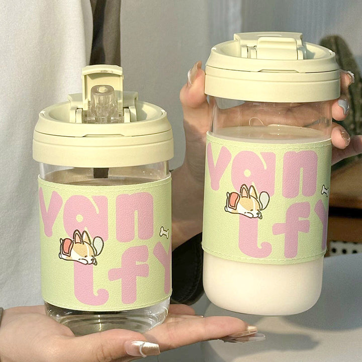 Ladies Insulated Drinking Cup with secure flip closure and cute cat design Bowlift