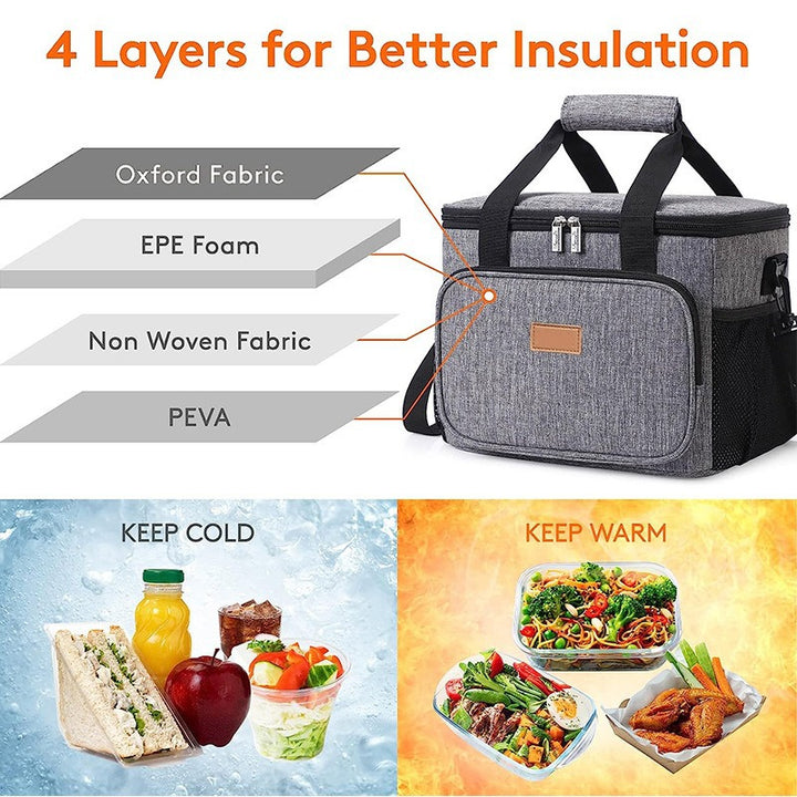 Women Insulated Cooler Bag with Additional Storage Bowlift