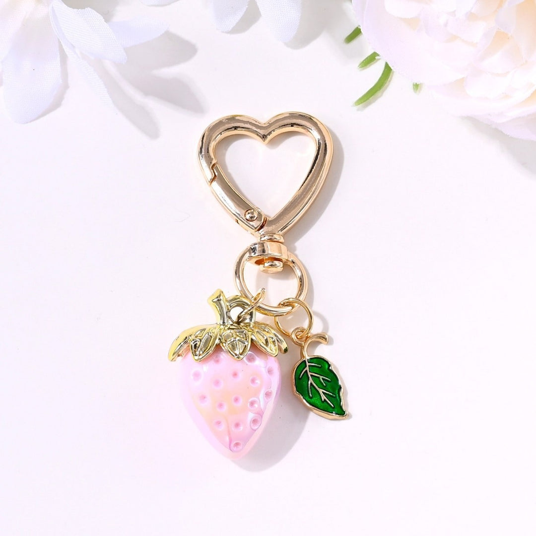 Keychain with Fruity Strawberry Design Bowlift
