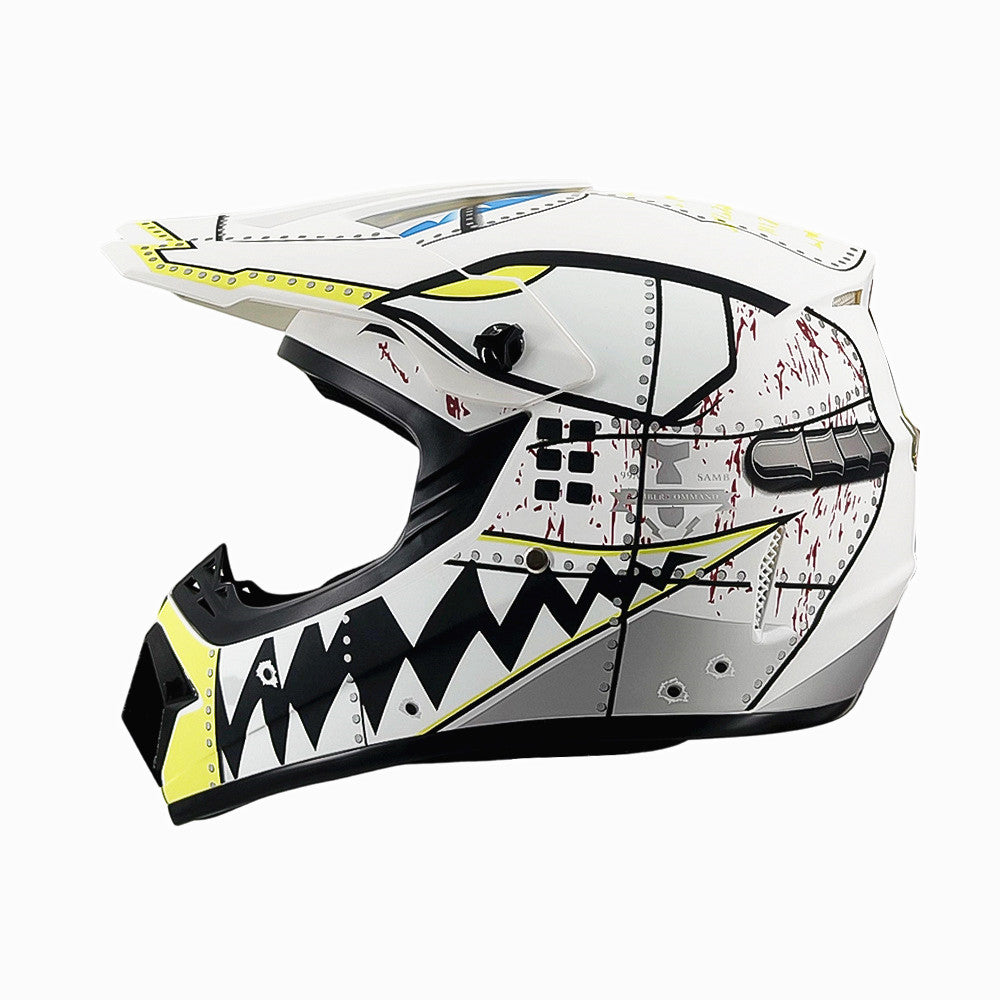full-face motocross helmet with extended visor and reinforced chin guard Bowlift