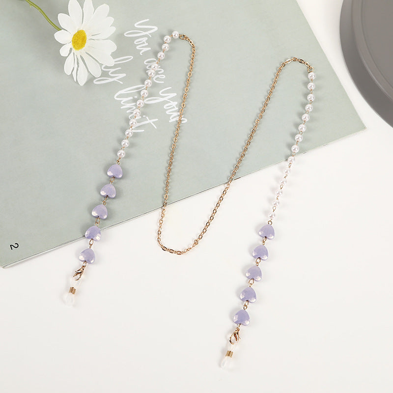Heart Charm Eyewear Chain Bowlift