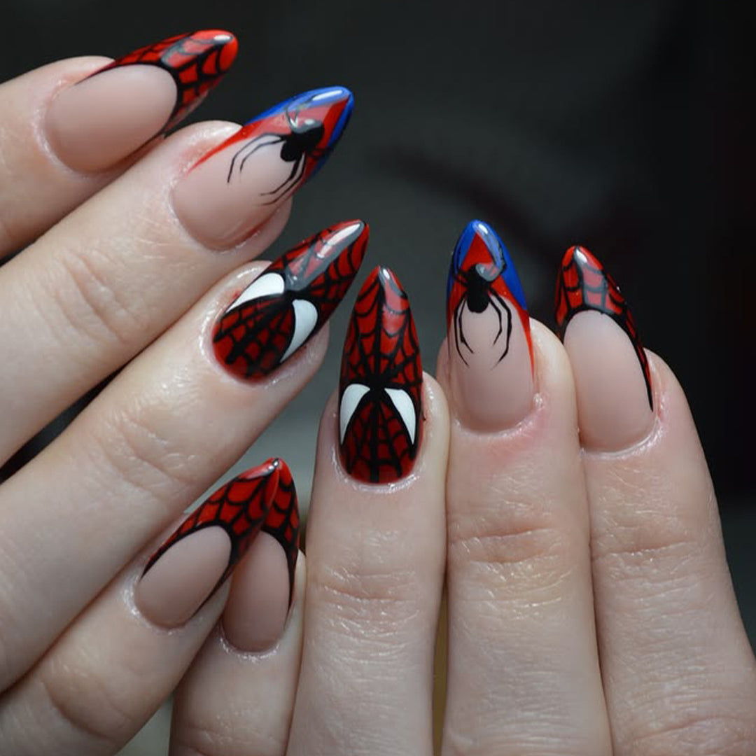 Spider-Man Inspired Stiletto Nail Art Bowlift