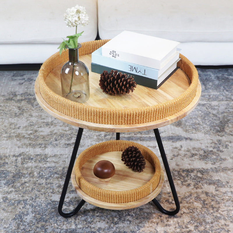 Decorative Round Woven Coffee Table Bowlift