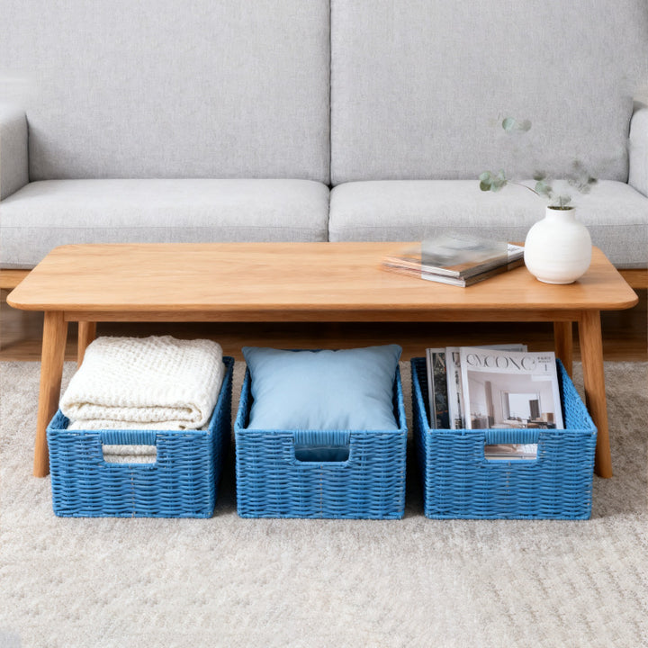 Women's storage basket made of woven material with integrated lids Bowlift