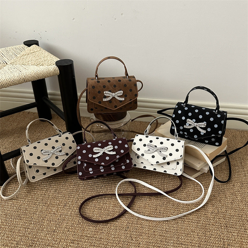 WoElegant Polka Dot Handheld Satchel Bag Bowlift