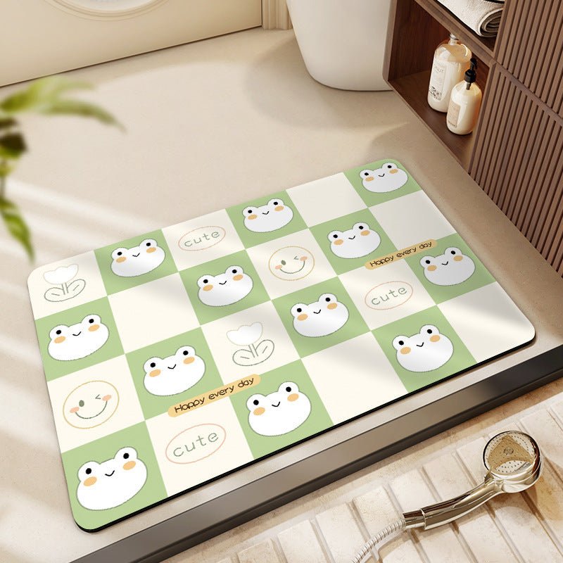 Cute Cartoon Pet-Themed Bath Mat Bowlift