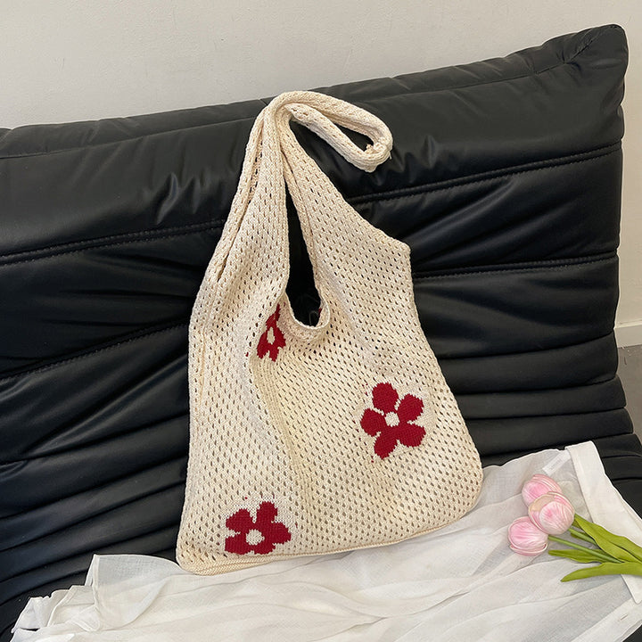 Artistic Crochet Floral Tote Bag