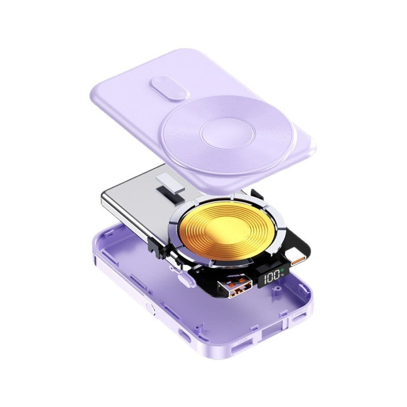 Portable power bank with foldable stand and digital charge level indicator Bowlift