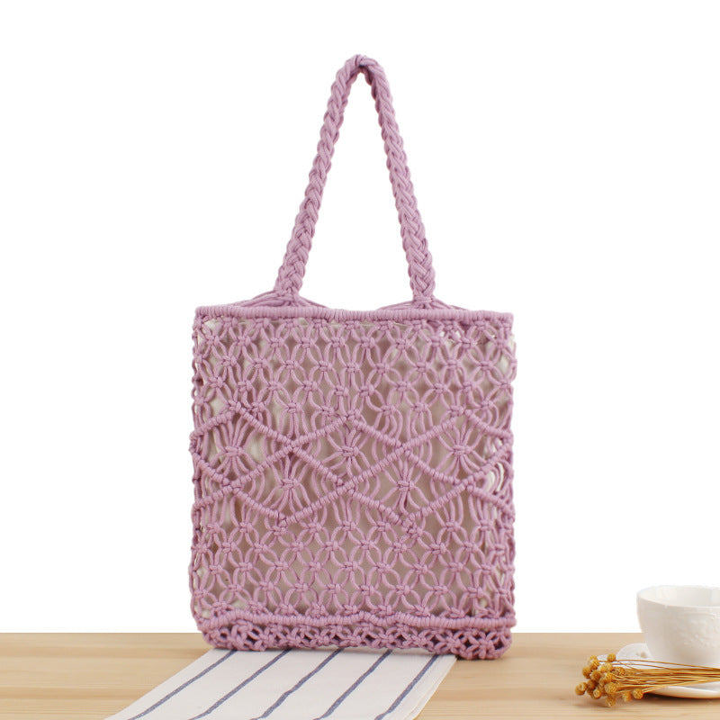 Hand-knitted tote bag with geometric patterns Bowlift