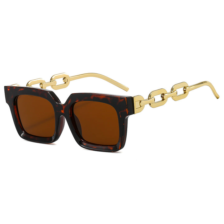 Women’s fashionable square sunglasses with luxurious chain details Bowlift
