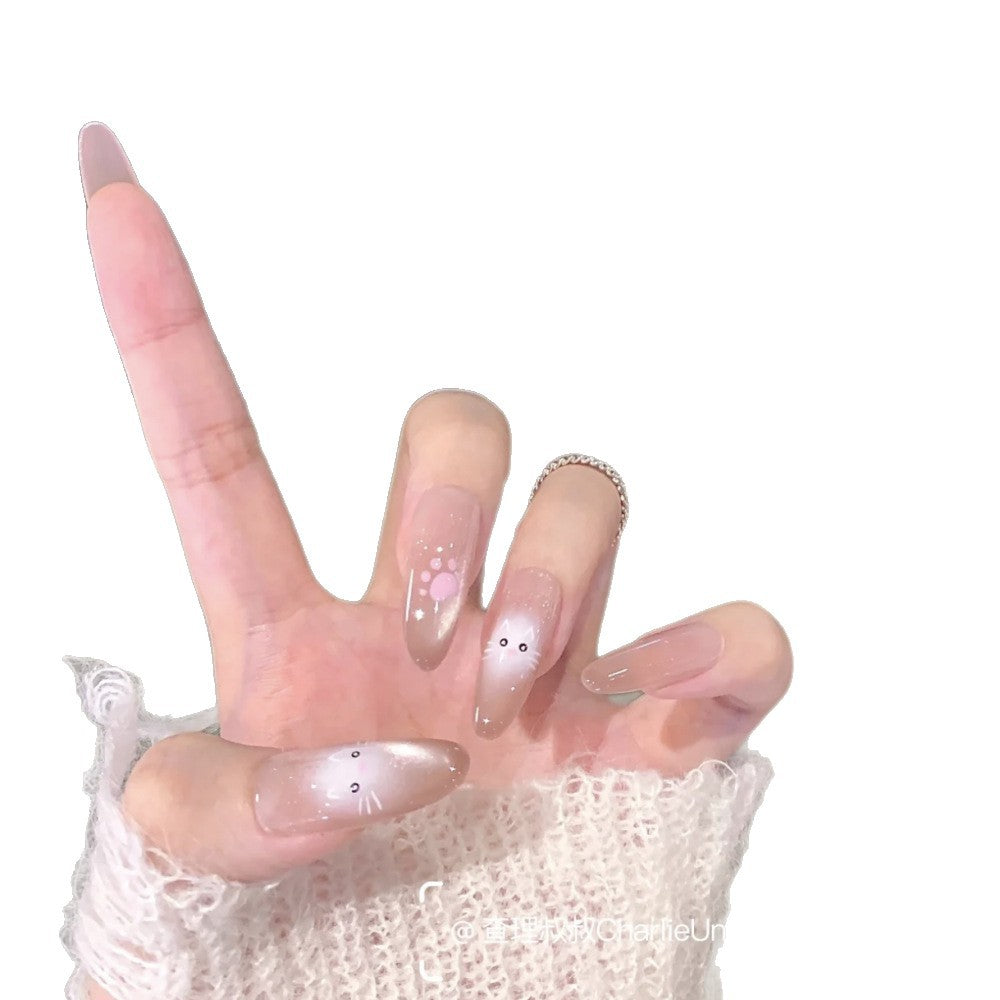 Artistic Press-On Nail Set with Playful Animal Designs Bowlift