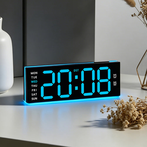 Digital Alarm Clock with Multifunctional Display Bowlift