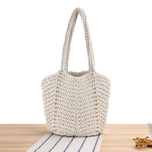 Handbag Made of Handcrafted Macrame with Textured Design Bowlift