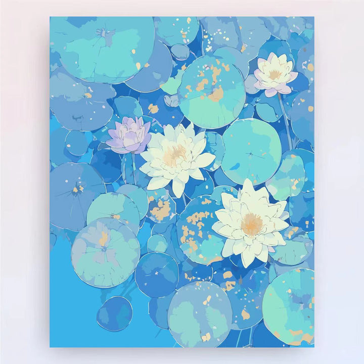 Contemporary Lotus Floral Canvas Art Print Bowlift