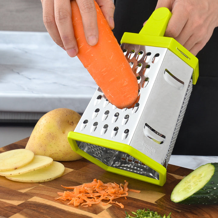 Multifunctional Stainless Steel Kitchen Grater with Non-Slip Handle Bowlift