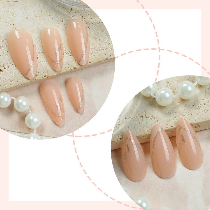 Elegant Stiletto Press-On Nail Set with Pearl Accent Designs Bowlift