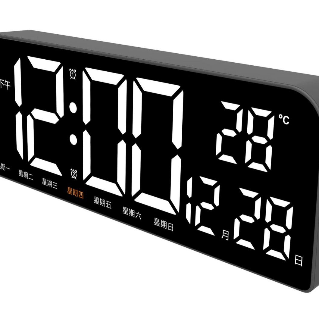 Digital Multi-Function Alarm Clock with Temperature and Date Setting Bowlift