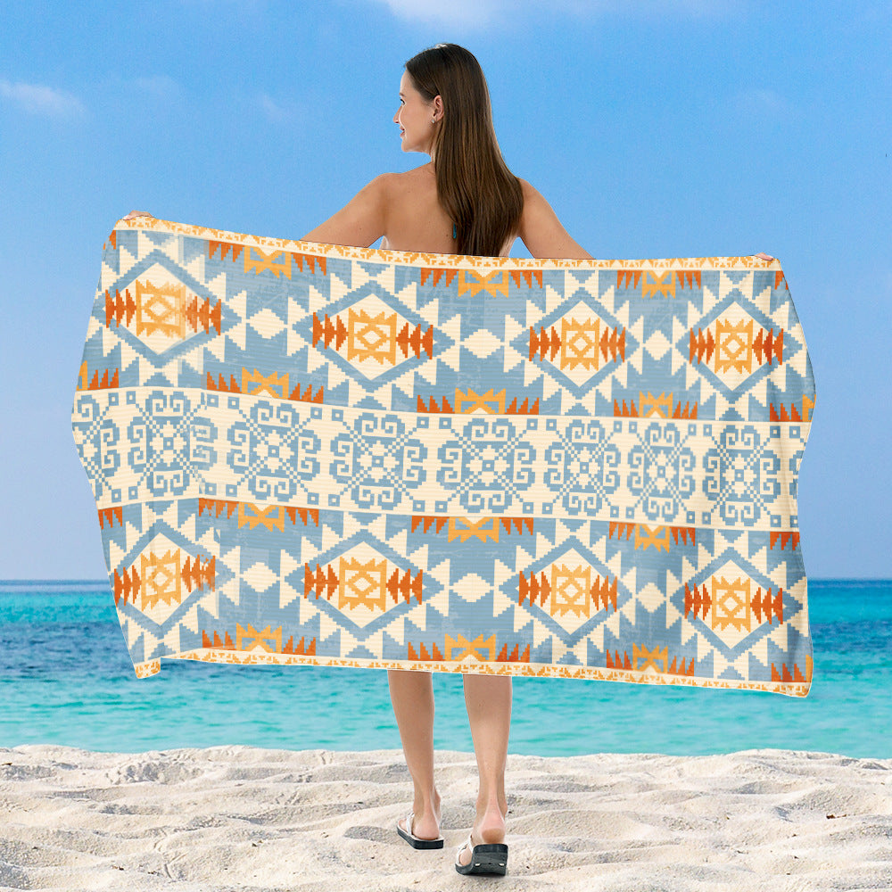 generously cut beach towel with elegant mosaic design Bowlift