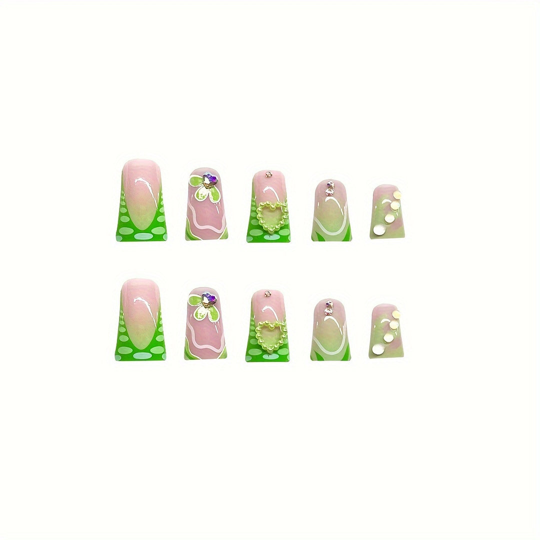 3D Floral Decorative Press-On Nails Bowlift