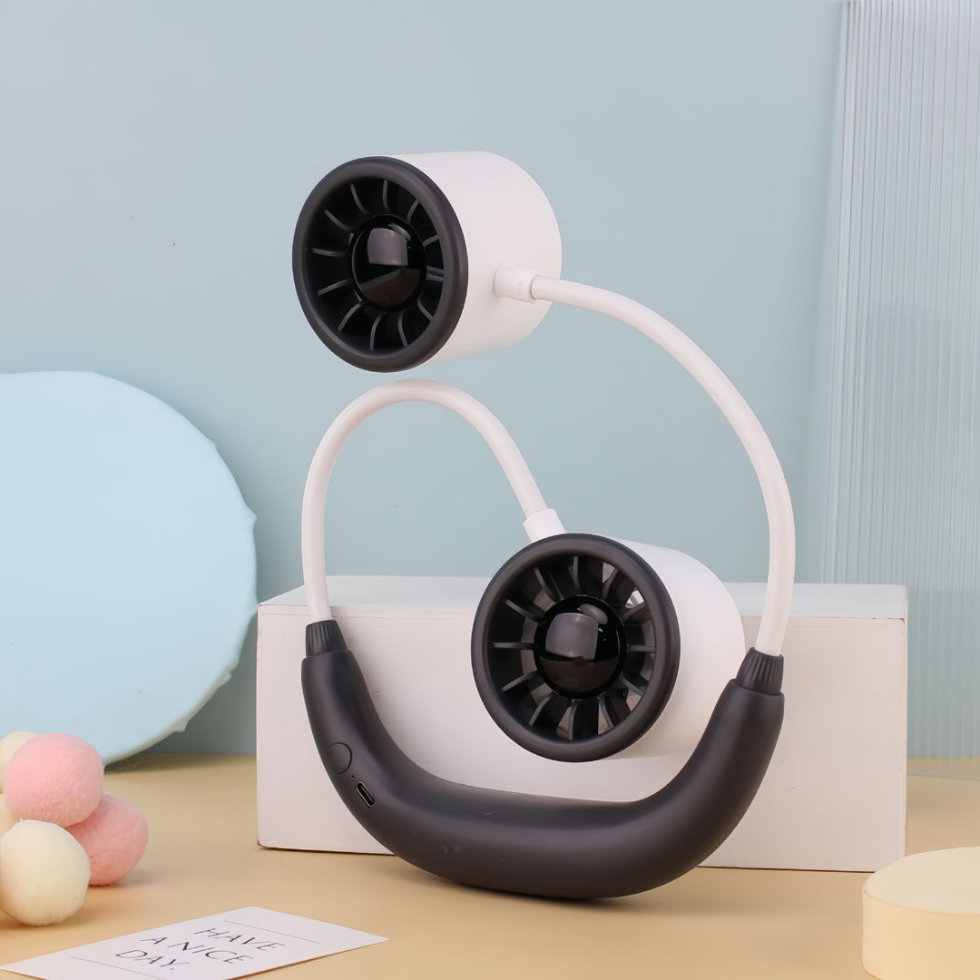 Ladies portable neck fan with dual cooling fan Bowlift