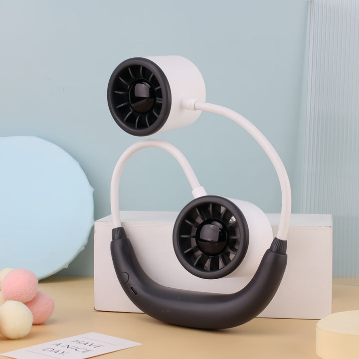 Ladies portable neck fan with dual cooling fan Bowlift