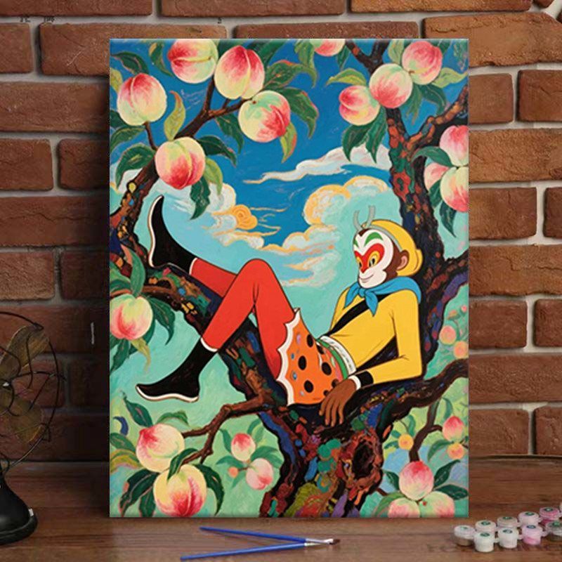 Whimsical Monkey Adventure Art Print Bowlift