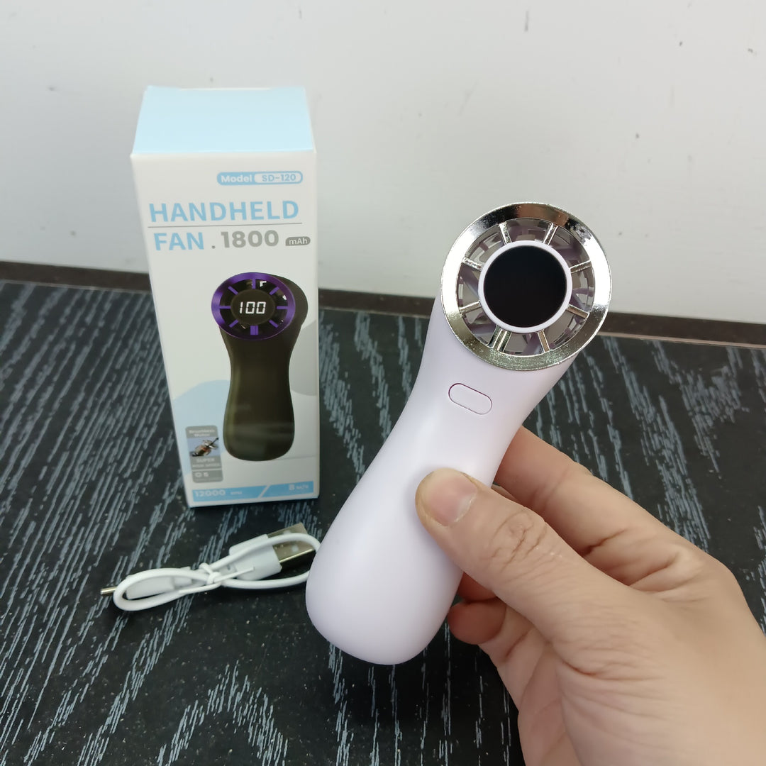 Unisex Handy portable fan with digital speed display Bowlift