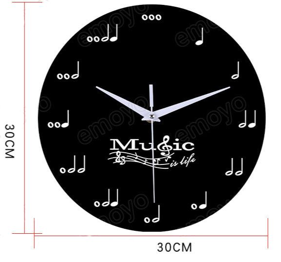 BowLift | Music notes wall decoration quiet round clock
