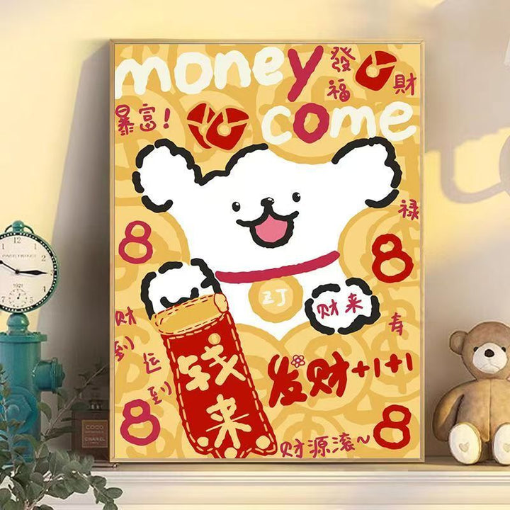 Playful Cartoon Dog Wall Art Bowlift