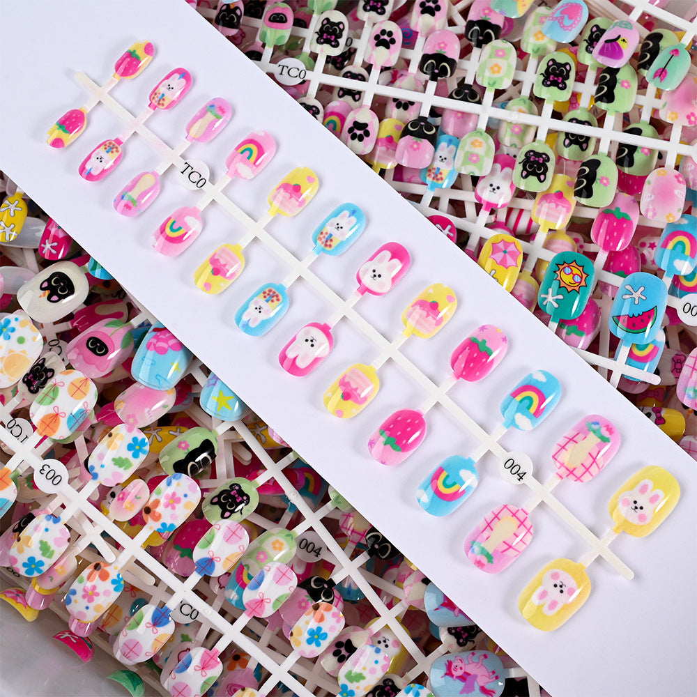 Children's Fun-Themed Press-On Nail Set Bowlift