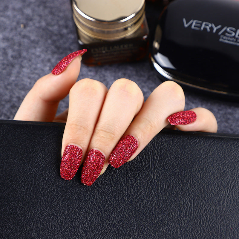 Glittering artificial nails in modern design Bowlift